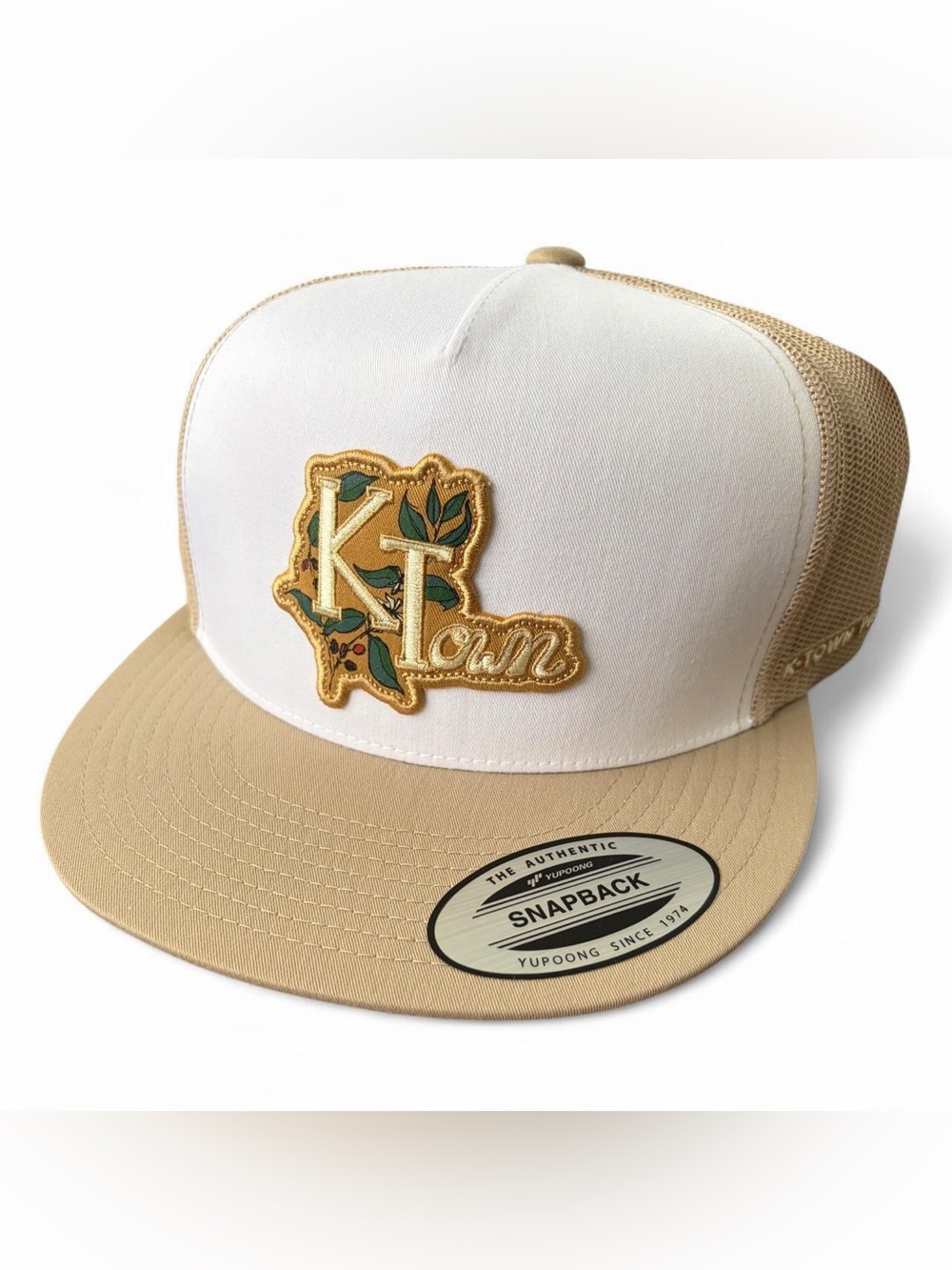 K Town Patch Trucker Hat - White & Khaki